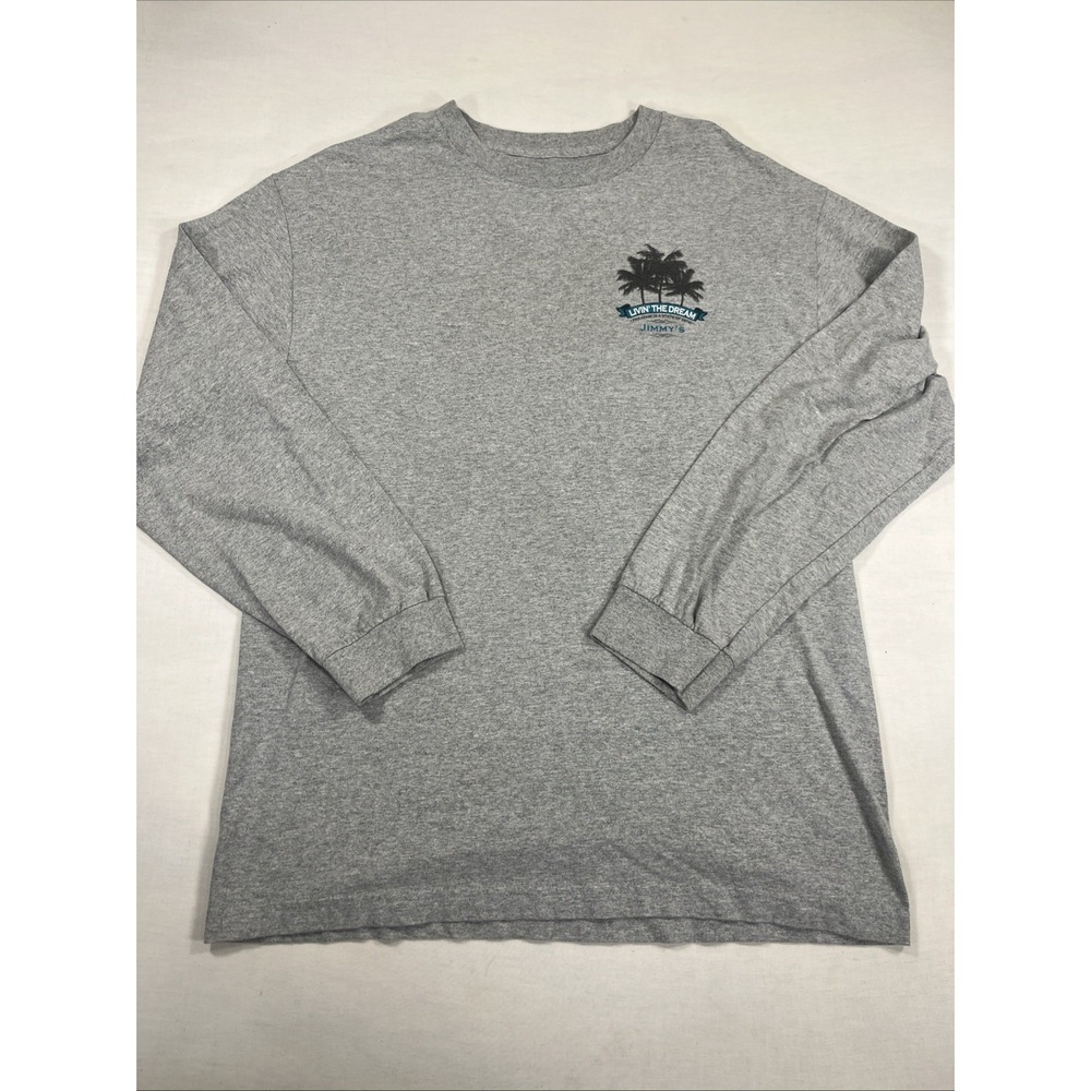 Jimmy's "Livin' The Dream" Gray Long Sleeve T-Shirt – Size Large (Chest 21")
